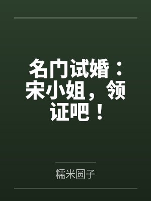 名门试婚：宋小姐，领证吧！